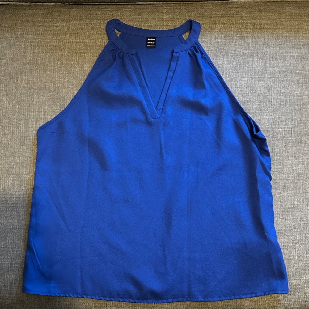 SHEIN Royal Blue Halter Tank Top